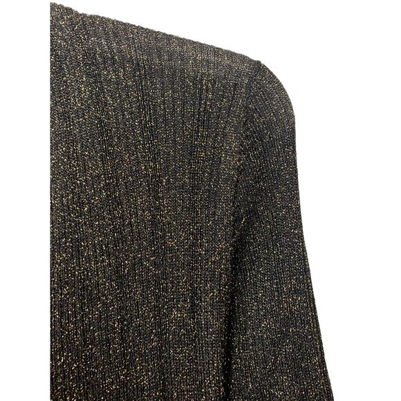 Nili Lotan Open Front Metallic Gold Black Duster Cardigan Size Small - Picture 9 of 9